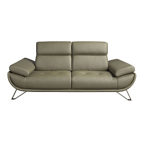 2-местный кожаный диван 6246 оливкового цвета