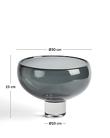 Ваза Sirau из серого стекла, диаметр 29,8 см