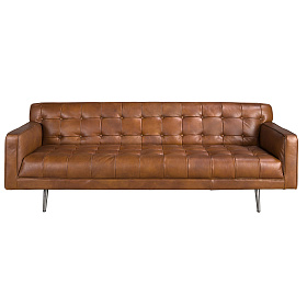 Диван Chester 3-местный из темно-коричневой кожи модель 6225