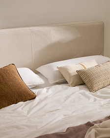 Blok Кровать бежевая со съемными чехлами для матраса 160 х 200 см