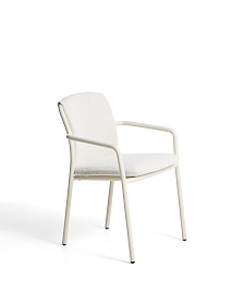 Уличный стул Linosa из бежевого алюминия с бежевой подушкой