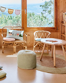 Круглый пуф Daiana из хлопка зеленого цвета Ø 40 см