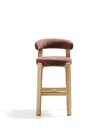 Барный стул Granite из терракотовой синели и ясеня с натуральной отделкой 75 см