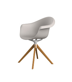 Поворотное кресло Incasso с деревянными ножками