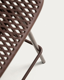 Уличный полубарный стул Quinby из коричневой стали и пластика 65 см