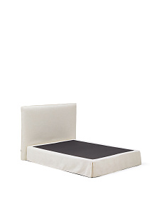 Кровать Jaira из белого шенилла со съемным чехлом для матраса 150x190 см