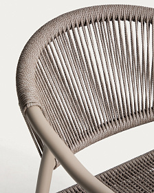 Уличный стул Livadia из алюминия цвета таупе и веревки