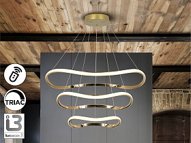 Naos Люстра розовое золото 3 арки D80 DIM