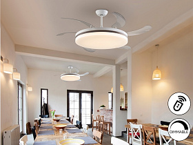 Vento Вентилятор потолочный со светодиодом белый/бронзовый  D80/150 DIM