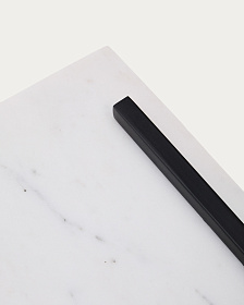 Сервировочная доска Vira из белого мрамора и черного металла