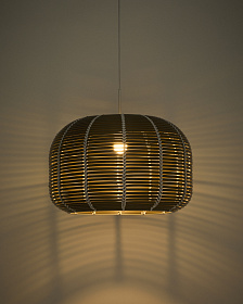 Абажур Garoina для уличного светильника из искусственного бежевого ротанга, 50 см