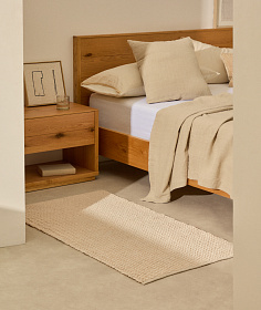 Ковер Mascarell из хлопка и полиэстера белого цвета 70 x 140 см