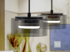 Olaia Подвесной светильник 1L черный/дымчатый