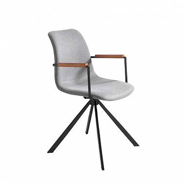 Вращающийся стул 4105 с тканевой обивкой и ножками из черной стали