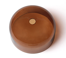 Подвесной светильник Ipon 4L золотой металл / стекло дымчатый янтарь