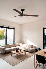 Вентилятор Punt M LED черный/темное дерево DC