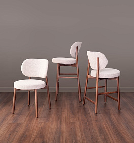 Стул Clemente ткань Loop 07, итальянский орех