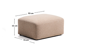 Пуф для ног Blok из коричневой синели, 90 x 74 см