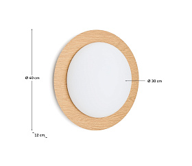 Потолочный светильник Novae из матовой стали с имитацией темного дерева 40 см