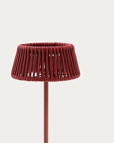 Уличная настольная лампа Aldet на солнечной батарее с терракотовым шнуром