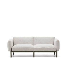 Sorells 2-местный модульный садовый диван из алюминия с зеленой отделкой