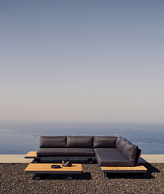 Набор из 5-местного углового дивана и стола Tosqueta из алюминия и массива тикового дерева