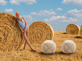 Уличный пуф Costuras круглый