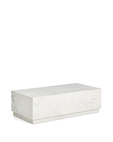 Журнальный столик Sorein из белого мрамора 100 x 50 см