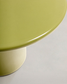 Журнальный столик Albanella из цемента с глянцевой зелёной отделкой Ø110 см