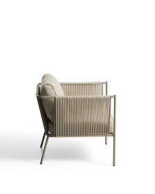 Уличное кресло Zivia из веревки цвета экрю и стали таупе 178 см