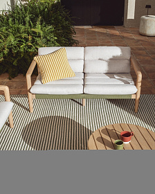 Чехол для подушки Dirome в горчично-полосатую расцветку, 100% ПЭТ, 45 x 45 см