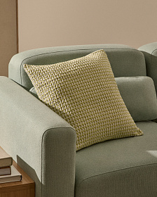 Чехол на подушку Lunira с зеленой вафельной структурой 50 x 50 см