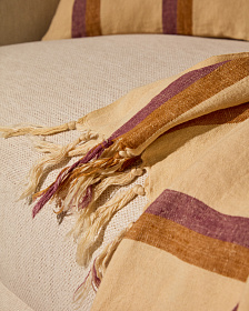 Плед Arven разноцветный полосатый из 100% льна 130 x 170 см