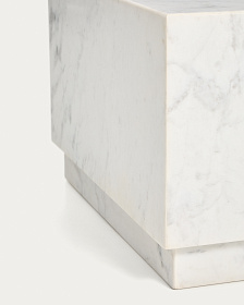 Журнальный столик Sorein из белого мрамора 100 x 50 см