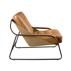 Коричневое кожаное кресло модель 5155