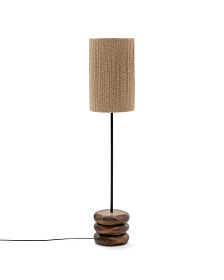 Торшер Kor из джута и акации в темной отделке