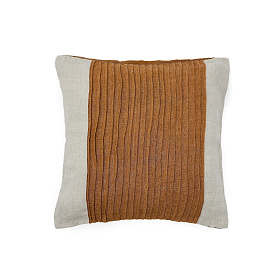 Чехол для подушки Zoren из льна горчичного цвета 50 x 50 см