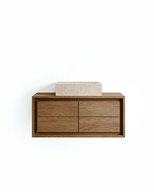 Kenta Мебель для ванной из массива тика с натуральной отделкой, 90 x 45 см