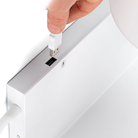 Бра с ридером и полкой Handy белое правое