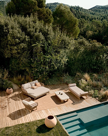 Кресло Catalina из бежевой веревки и массива акации