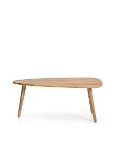 Журнальный столик Duvani из массива акации с выбеленной отделкой Ø110 x 60