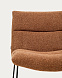 Кресло Asen из терракотового шенилла с черными стальными ножками