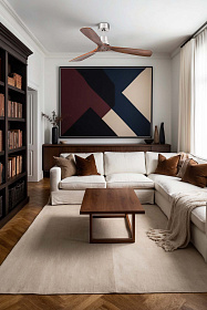 Потолочный вентилятор LANTAU L DC Ш1320 никель матовый 3 PALAS орех TUYA