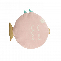 Подушка Delmare из 100% хлопка в форме рыбы розовая Ø 45 см