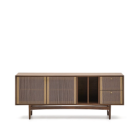 Сервант Elan 2 дверцы и 2 ящика шпон и массив ореха и шнур