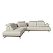 Угловой диван с левым шезлонгом 6243 из светло-серой кожи