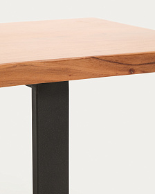 Скамейка Uxue из массива акации с черными стальными ножками, 180 x 45 см