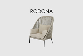 Кресло с высокой спинкой RODONA BEIGE-CARBON