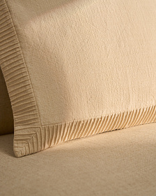 Чехол для подушки Luadia из хлопка цвета экрю с плиссировкой, 50 x 50 см