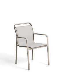 Уличный стул Luri из алюминия цвета таупе и бежевого текстиля